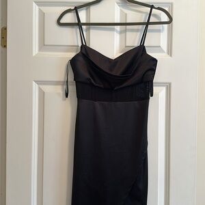 Windsor Black Cowl Neck Asymmetrical Dress